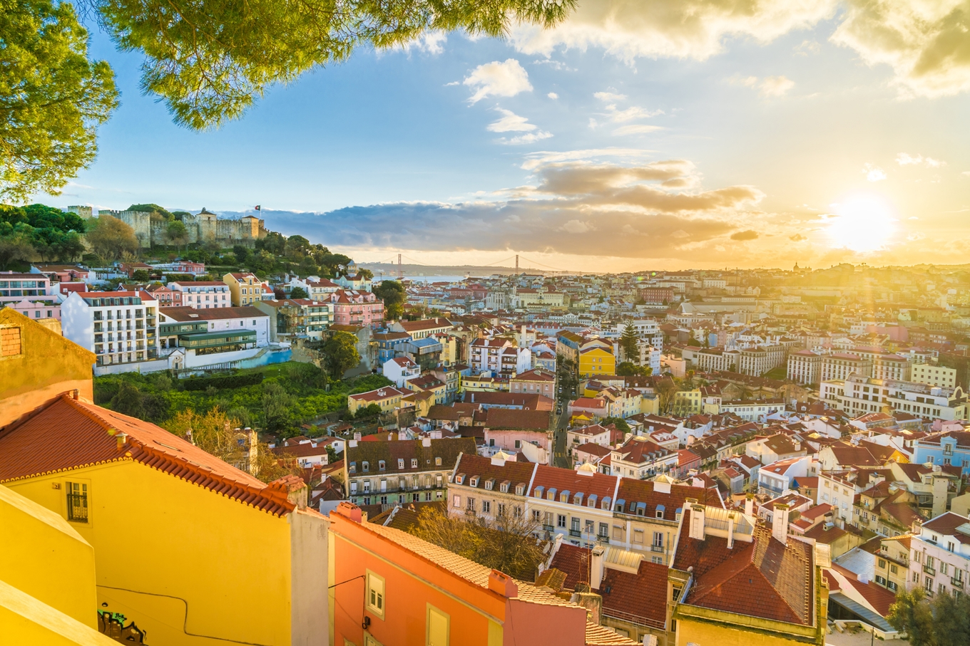 Lisbon at sunset,  Portugal